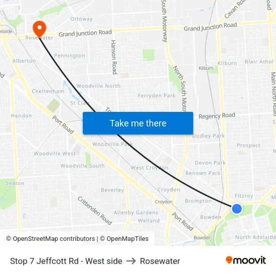Stop 7 Jeffcott Rd - West side to Rosewater map