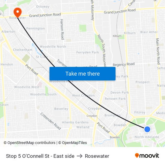 Stop 5 O'Connell St - East side to Rosewater map