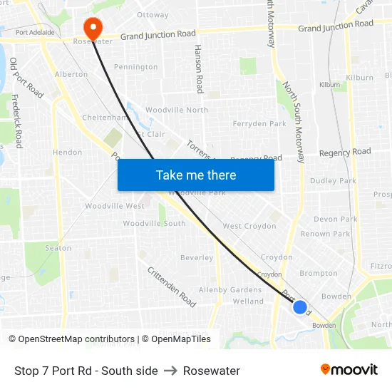 Stop 7 Port Rd - South side to Rosewater map