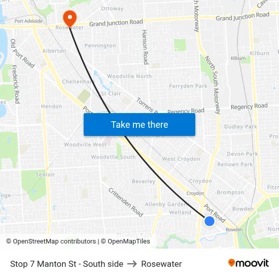 Stop 7 Manton St - South side to Rosewater map