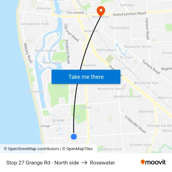 Stop 27 Grange Rd - North side to Rosewater map