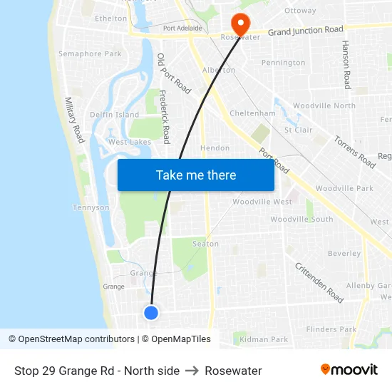 Stop 29 Grange Rd - North side to Rosewater map