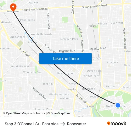 Stop 3 O'Connell St - East side to Rosewater map