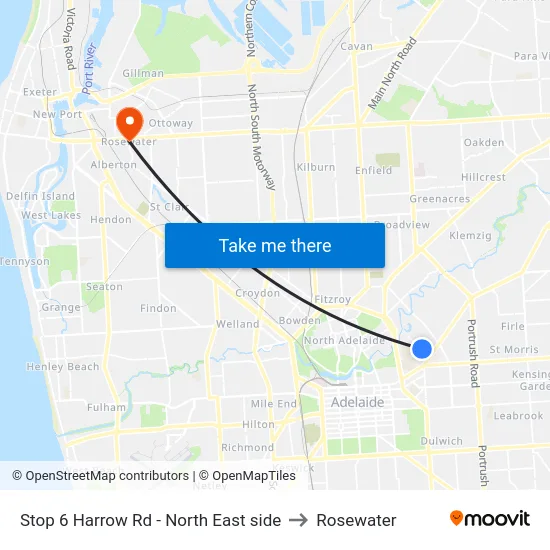 Stop 6 Harrow Rd - North East side to Rosewater map