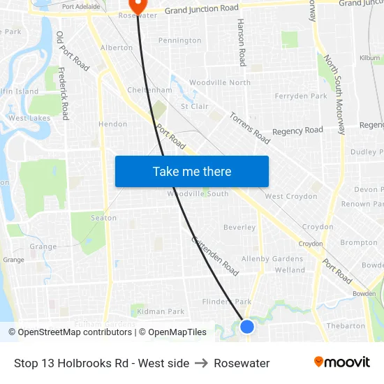 Stop 13 Holbrooks Rd - West side to Rosewater map