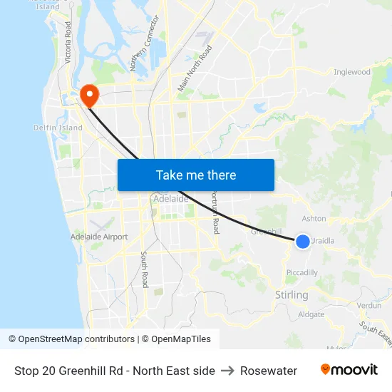 Stop 20 Greenhill Rd - North East side to Rosewater map