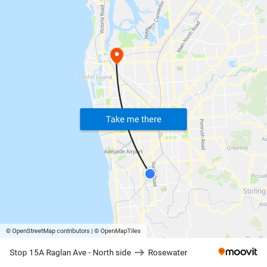 Stop 15A Raglan Ave - North side to Rosewater map