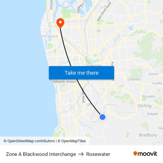 Zone A Blackwood Interchange to Rosewater map