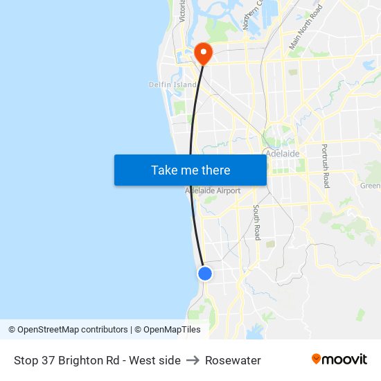 Stop 37 Brighton Rd - West side to Rosewater map
