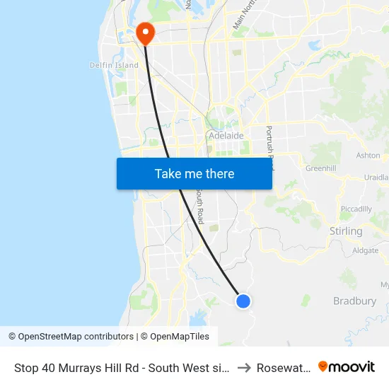 Stop 40 Murrays Hill Rd - South West side to Rosewater map