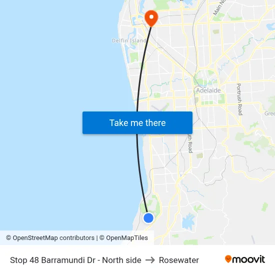 Stop 48 Barramundi Dr - North side to Rosewater map