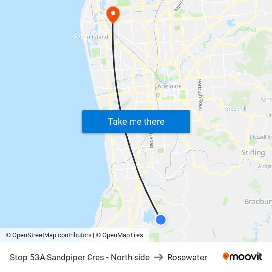 Stop 53A Sandpiper Cres - North side to Rosewater map