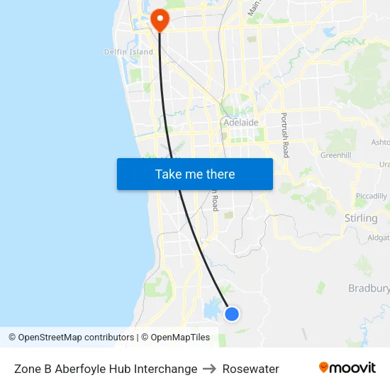 Zone B Aberfoyle Hub Interchange to Rosewater map