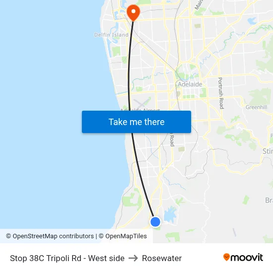 Stop 38C Tripoli Rd - West side to Rosewater map