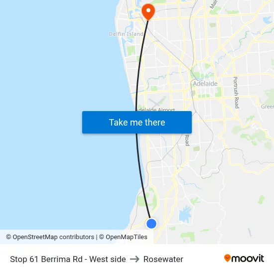 Stop 61 Berrima Rd - West side to Rosewater map
