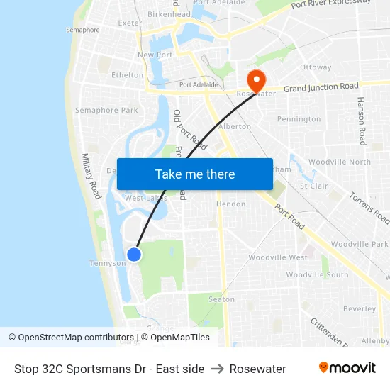 Stop 32C Sportsmans Dr - East side to Rosewater map