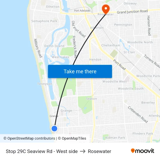 Stop 29C Seaview Rd - West side to Rosewater map