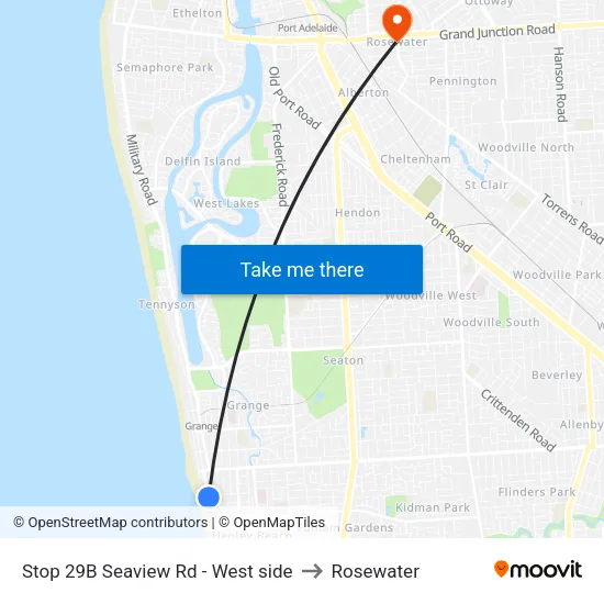 Stop 29B Seaview Rd - West side to Rosewater map