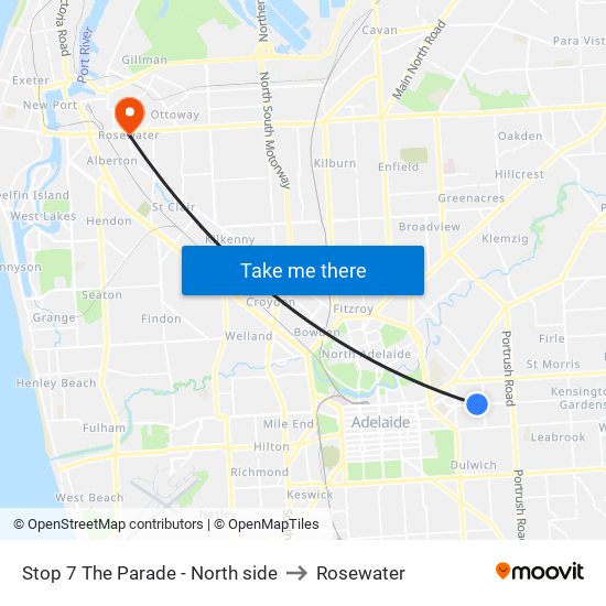 Stop 7 The Parade - North side to Rosewater map