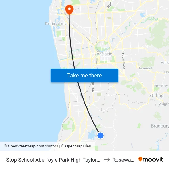 Stop School Aberfoyle Park High Taylors Rd to Rosewater map