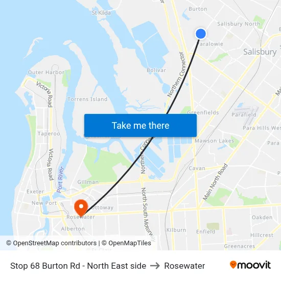 Stop 68 Burton Rd - North East side to Rosewater map