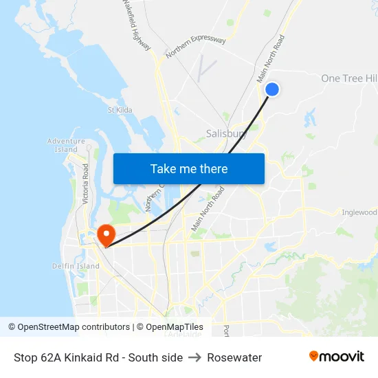 Stop 62A Kinkaid Rd - South side to Rosewater map