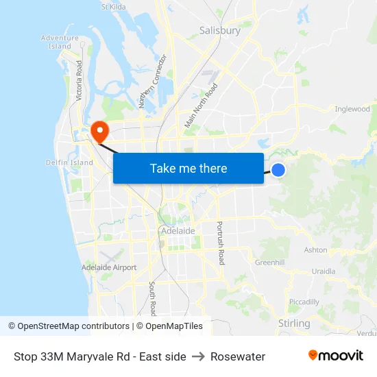 Stop 33M Maryvale Rd - East side to Rosewater map