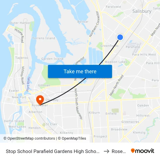 Stop School Parafield Gardens High School Shepherdson Rd to Rosewater map