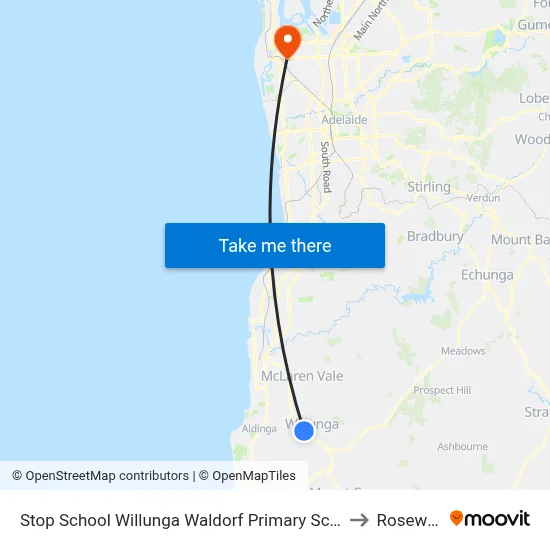 Stop School Willunga Waldorf Primary School Jay Dr to Rosewater map