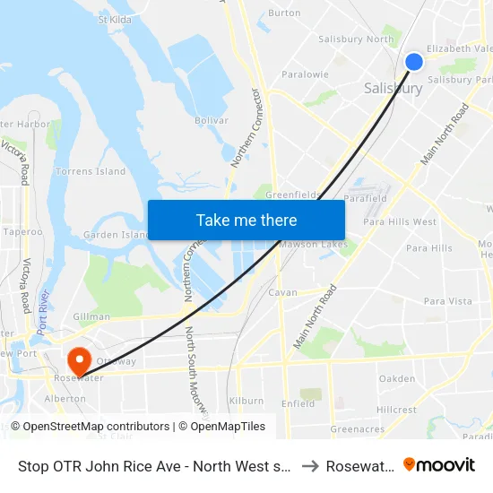 Stop OTR John Rice Ave - North West side to Rosewater map