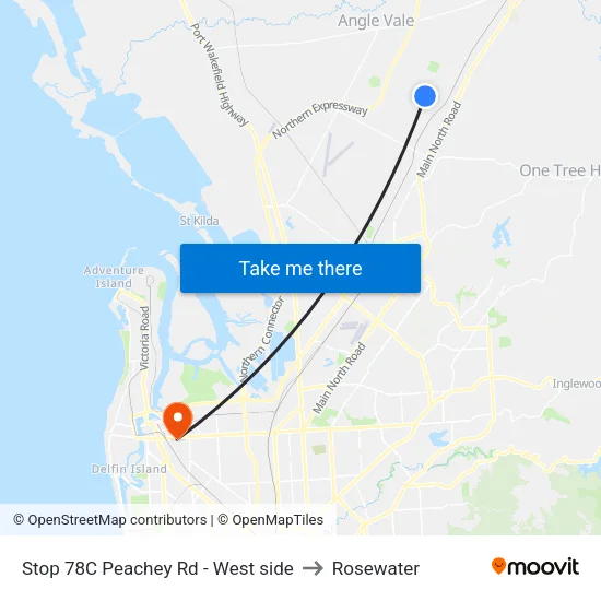 Stop 78C Peachey Rd - West side to Rosewater map