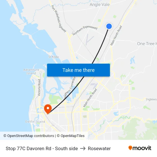 Stop 77C Davoren Rd - South side to Rosewater map