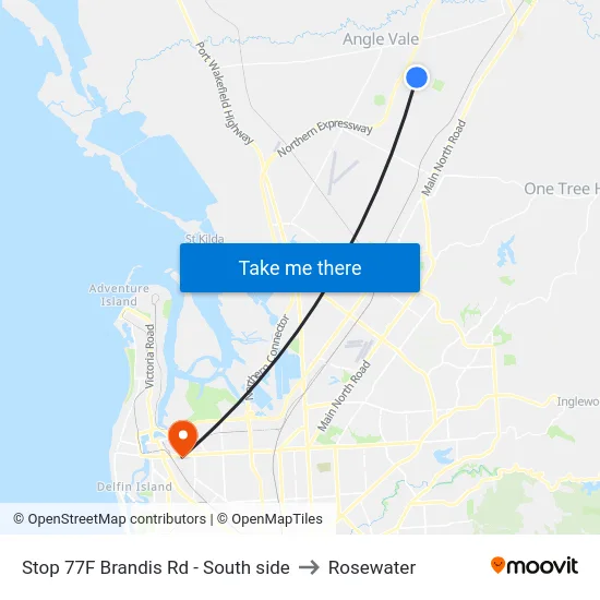 Stop 77F Brandis Rd - South side to Rosewater map
