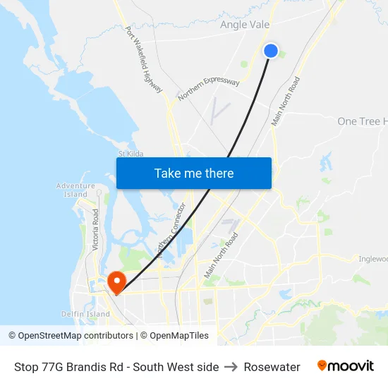 Stop 77G Brandis Rd - South West side to Rosewater map