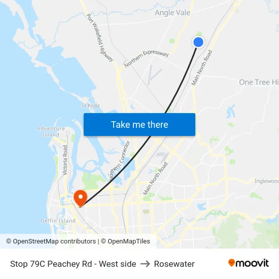 Stop 79C Peachey Rd - West side to Rosewater map