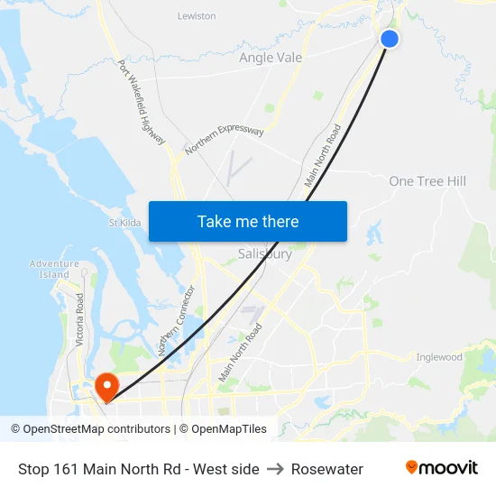Stop 161 Main North Rd - West side to Rosewater map