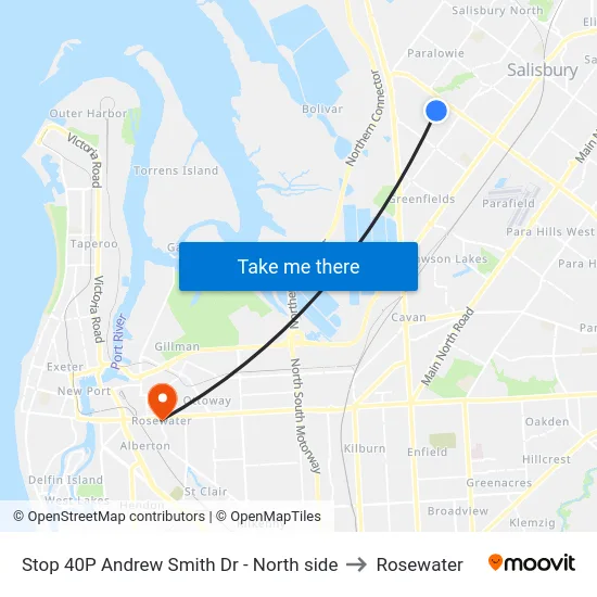 Stop 40P Andrew Smith Dr - North side to Rosewater map