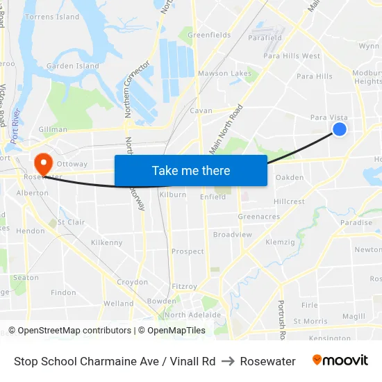 Stop School Charmaine Ave / Vinall Rd to Rosewater map