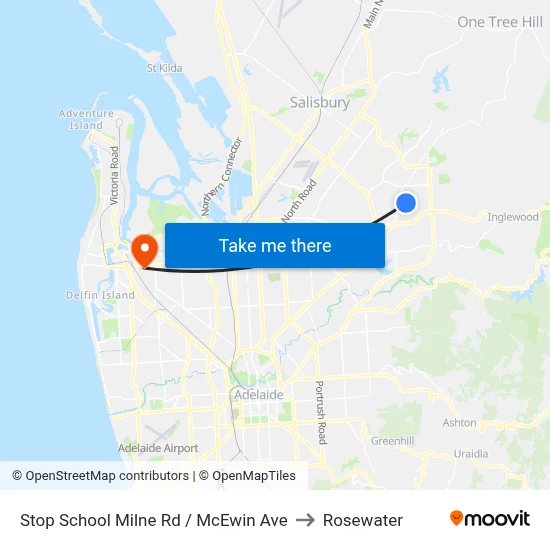 Stop School Milne Rd / McEwin Ave to Rosewater map