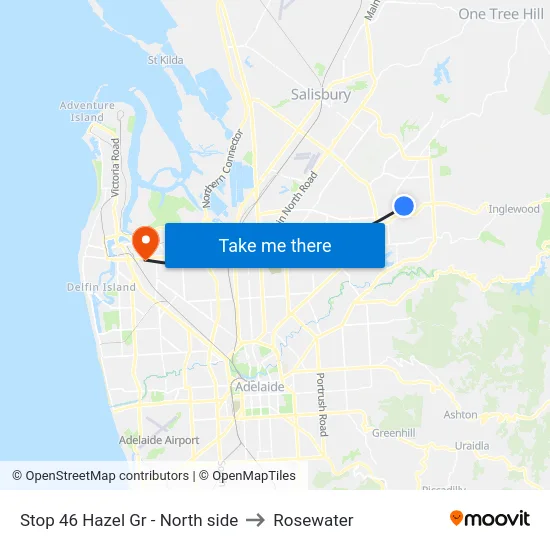 Stop 46 Hazel Gr - North side to Rosewater map
