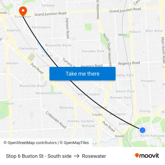Stop 6 Buxton St - South side to Rosewater map