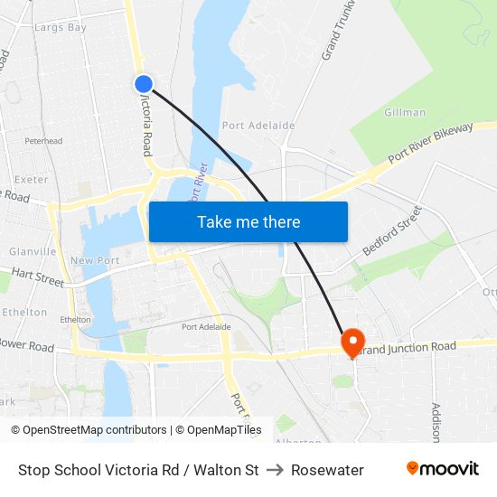 Stop School Victoria Rd / Walton St to Rosewater map