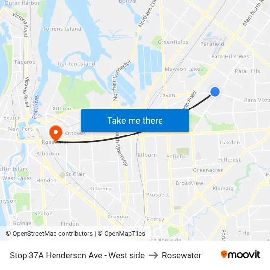 Stop 37A Henderson Ave - West side to Rosewater map