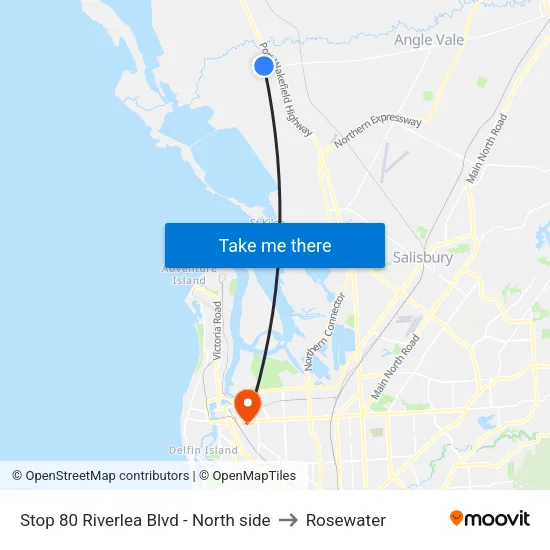 Stop 80 Riverlea Blvd - North side to Rosewater map