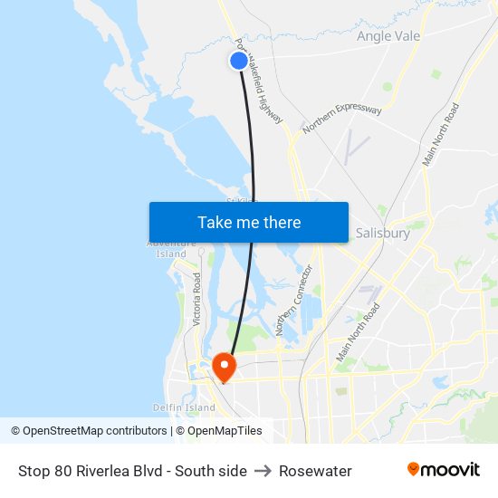 Stop 80 Riverlea Blvd - South side to Rosewater map