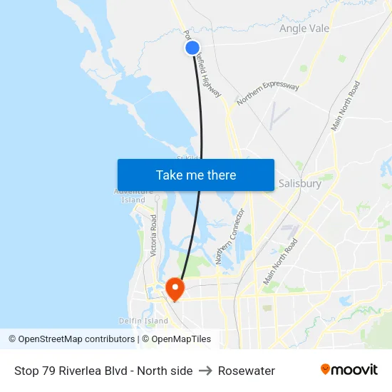 Stop 79 Riverlea Blvd - North side to Rosewater map