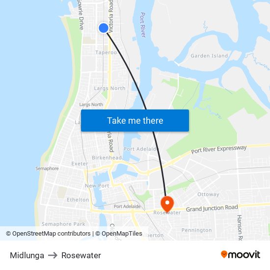 Midlunga to Rosewater map