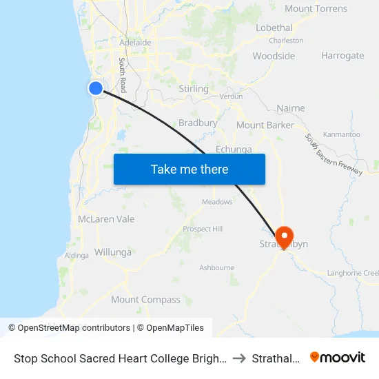 Stop School Sacred Heart College Brighton Rd to Strathalbyn map