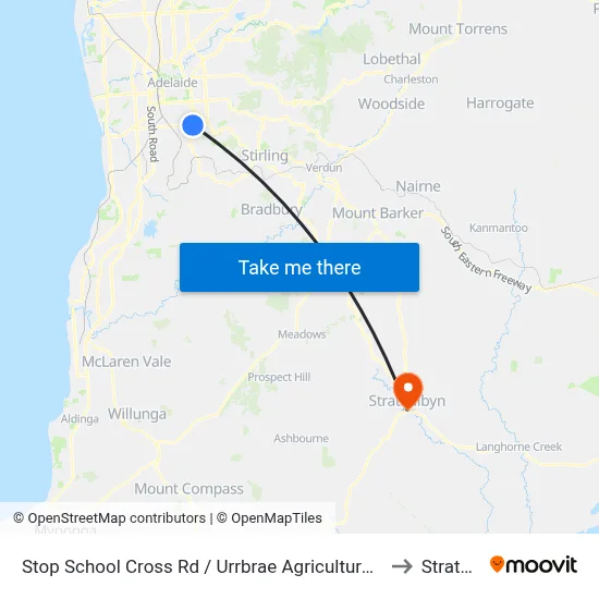 Stop School Cross Rd / Urrbrae Agricultural High School - North side to Strathalbyn map