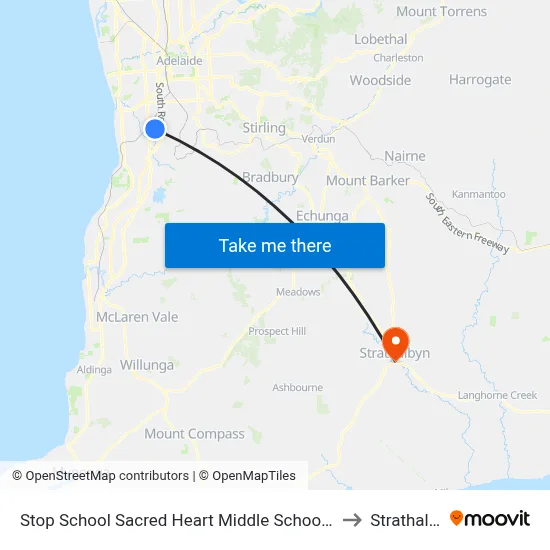 Stop School Sacred Heart Middle School Percy Av to Strathalbyn map